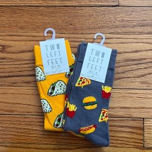 Selling as a pair. Mens dress socks with food detail.